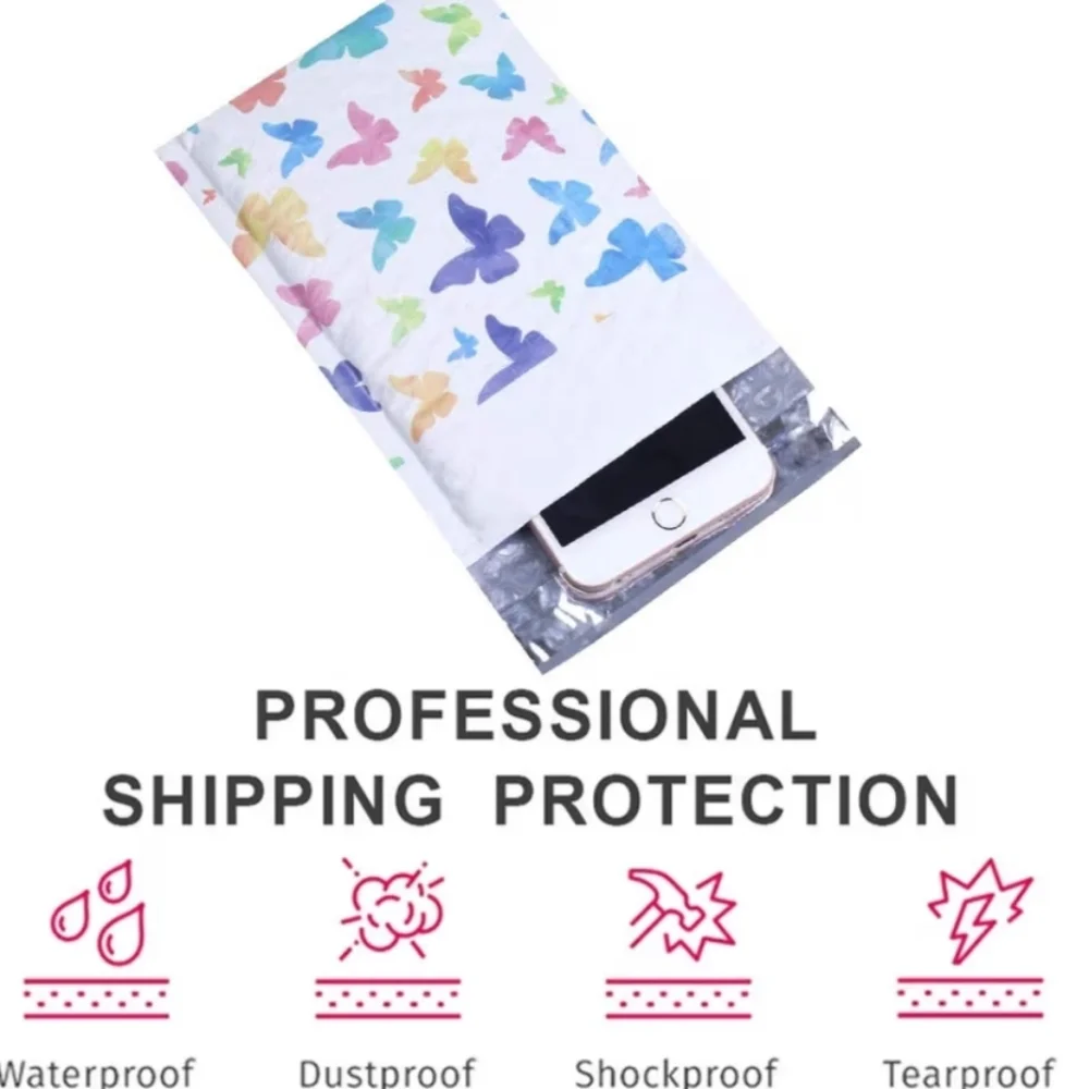 10 Colorful Butterfly Bubble Mailers